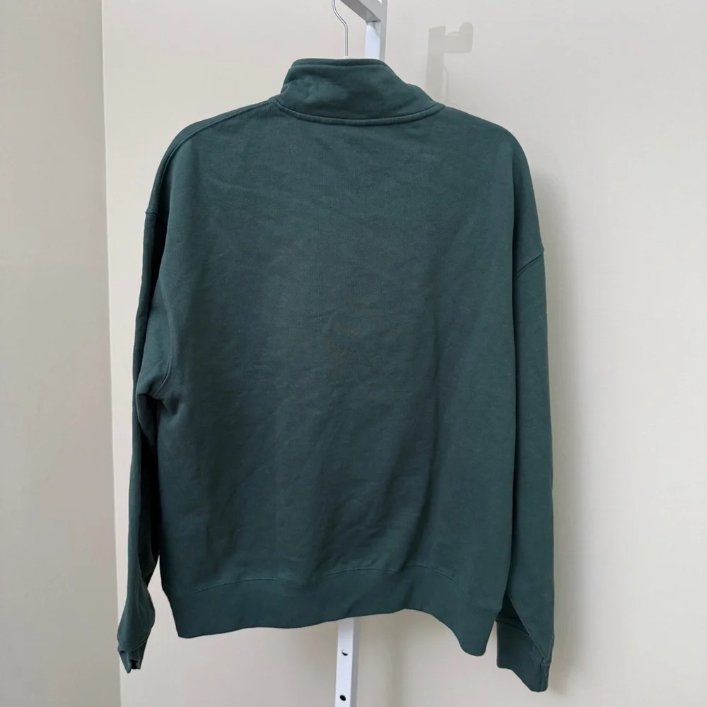 Zara athletic  Green Half-Zip Sweater size M - Picture 3 of 5
